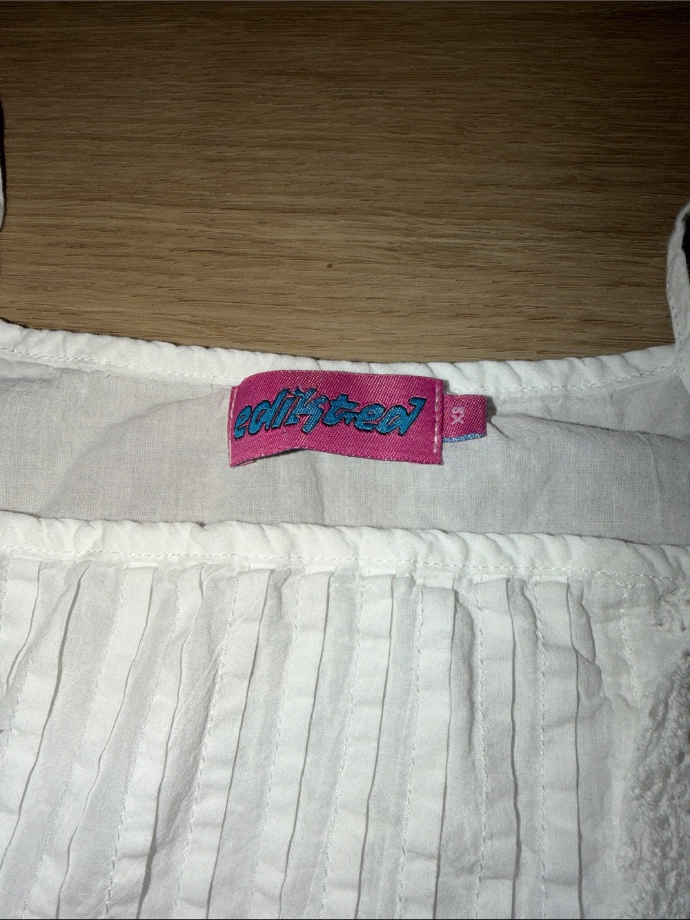 Edikted White Spaghetti Strap Lace-Trim Tank Top babydoll size xsmall - Picture 4 of 4